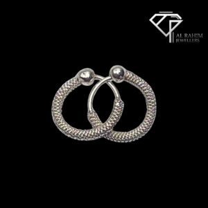 Medium Snake Skin Silver Baaliyan – 1.5g Textured Edge