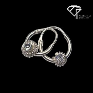 Medium Luna Kate Silver Baaliyan – 1.5g White Zircon Shine