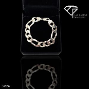 Classic Figaro Men's Silver Bracelet – 55.9g Timeless Strength