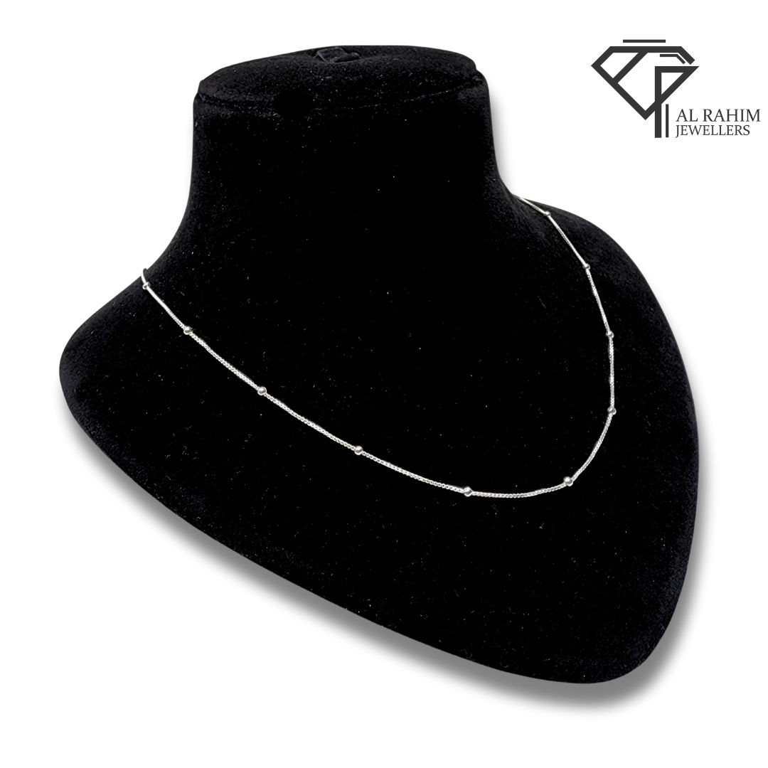 Single Bead Silver Chain โ 3g Delicate Grace