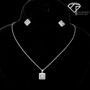 Princess Cut Solitaire Silver Locket Set – 9.6g Timeless Sparkle