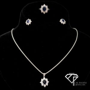 Blue Stone Silver Locket Set – 11.7g Calm & Classic