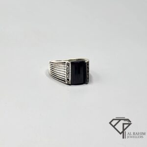 Majestic Black Stone Gents Silver Ring – 6.9g Bold Elegance