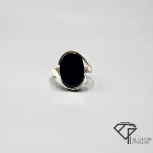 Black Oval Stone Gents Silver Ring – 7.2g Classic Boldness