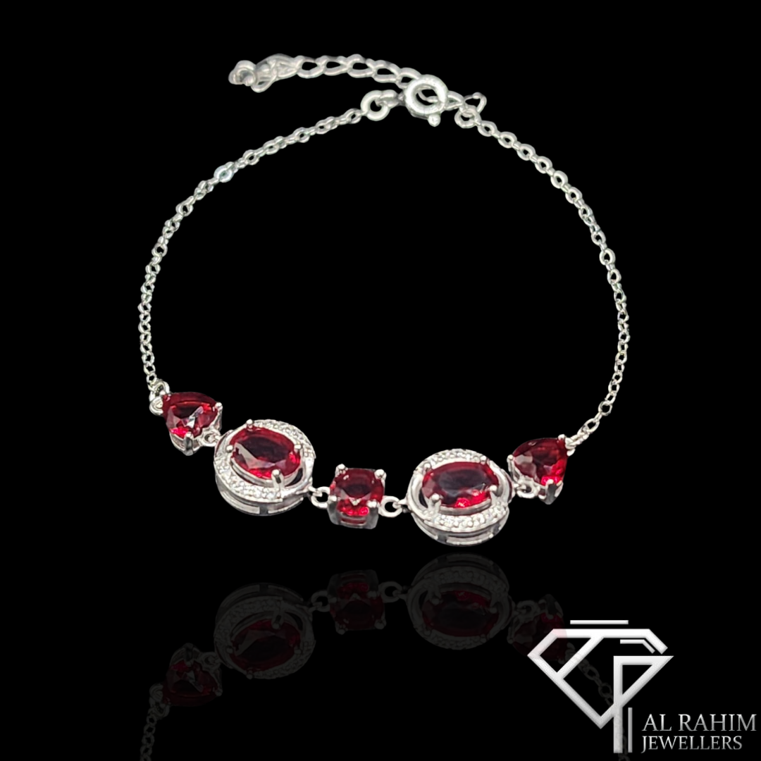 Crimson Royale Silver Bracelet – 3.6g Luxe Appeal