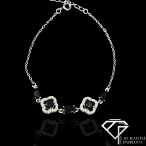 Noir Bloom Silver Bracelet – 3.2g Delicate Charm