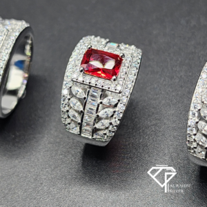 Red Band Rhodium Ring – 6.1g Sleek Elegance