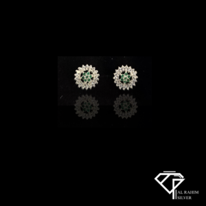 Green Petal Line Eartops – Subtle Elegance