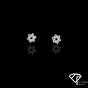 7 Star with Black Stone Eartops – Bold Charm