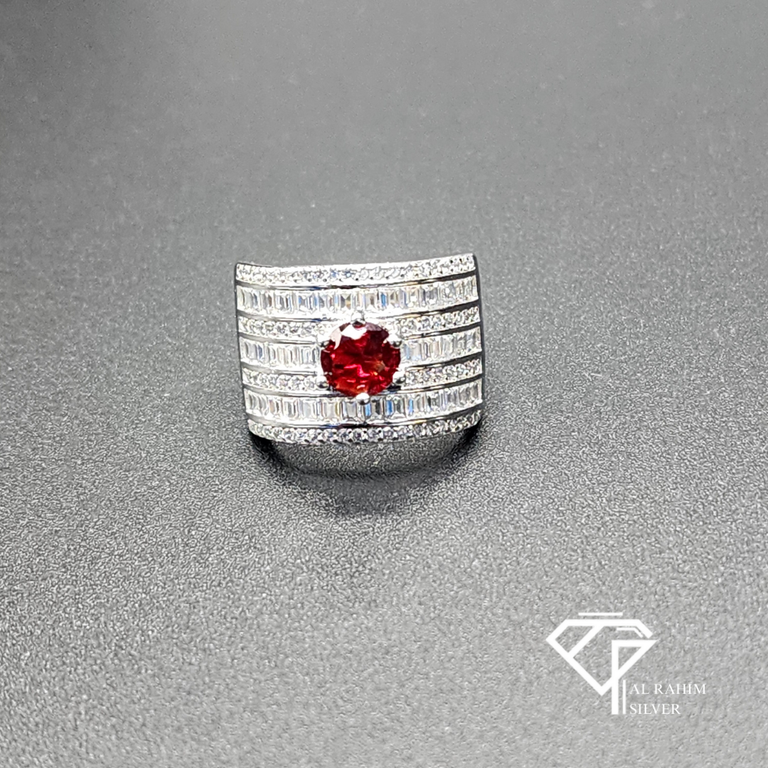 Red Column Rhodium Ring โ 5.9g Regal Charm - Image 5