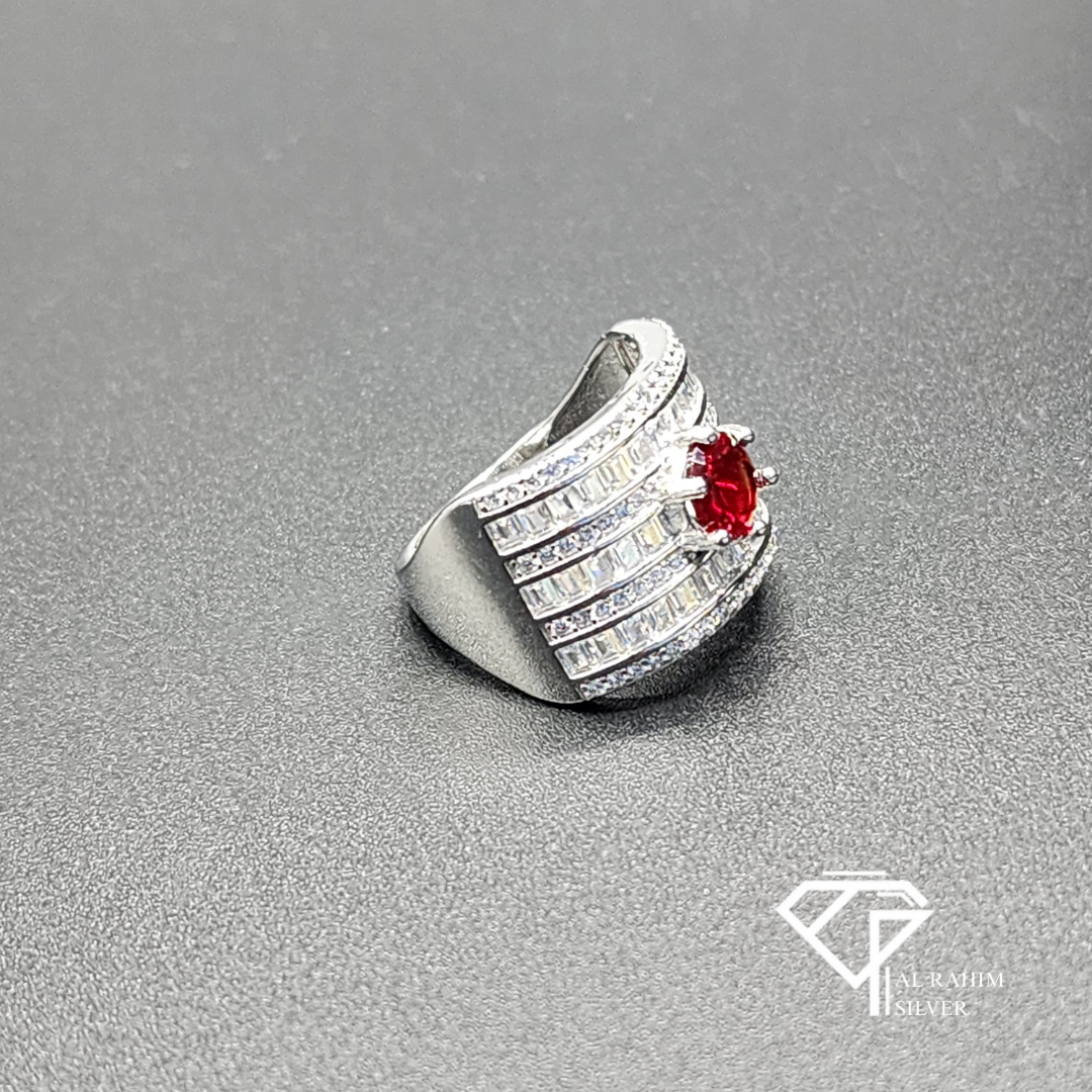 Red Column Rhodium Ring โ 5.9g Regal Charm - Image 4