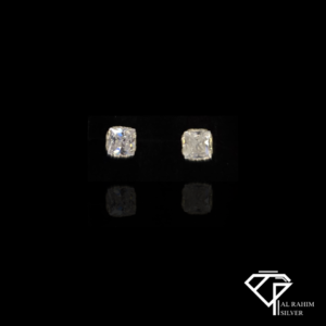 White Square Eartops – Classic Elegance