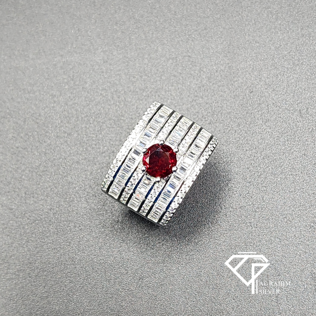 Red Column Rhodium Ring โ 5.9g Regal Charm - Image 2