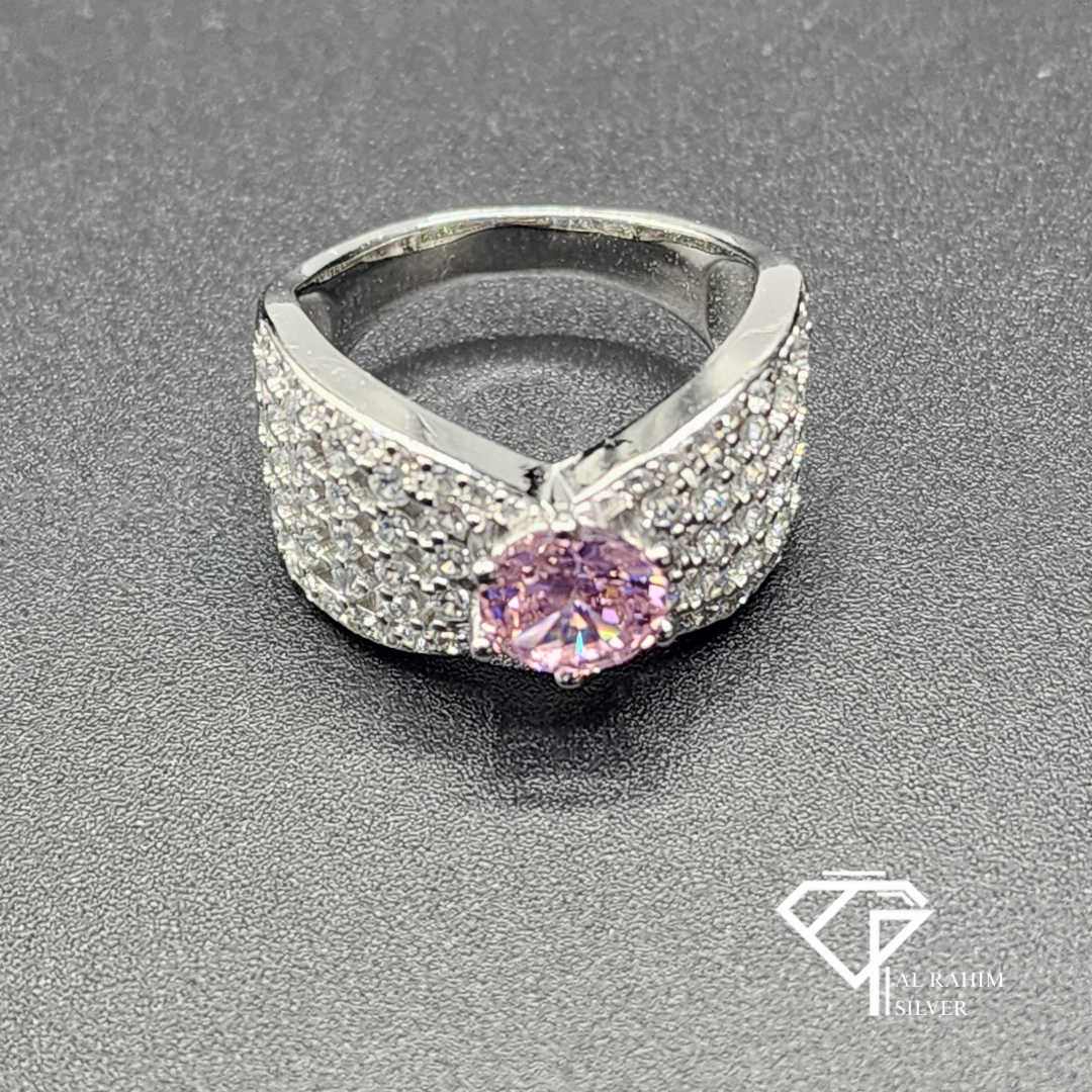 Blush Bow Rhodium Ring โ 6.1g Elegant Charm - Image 3