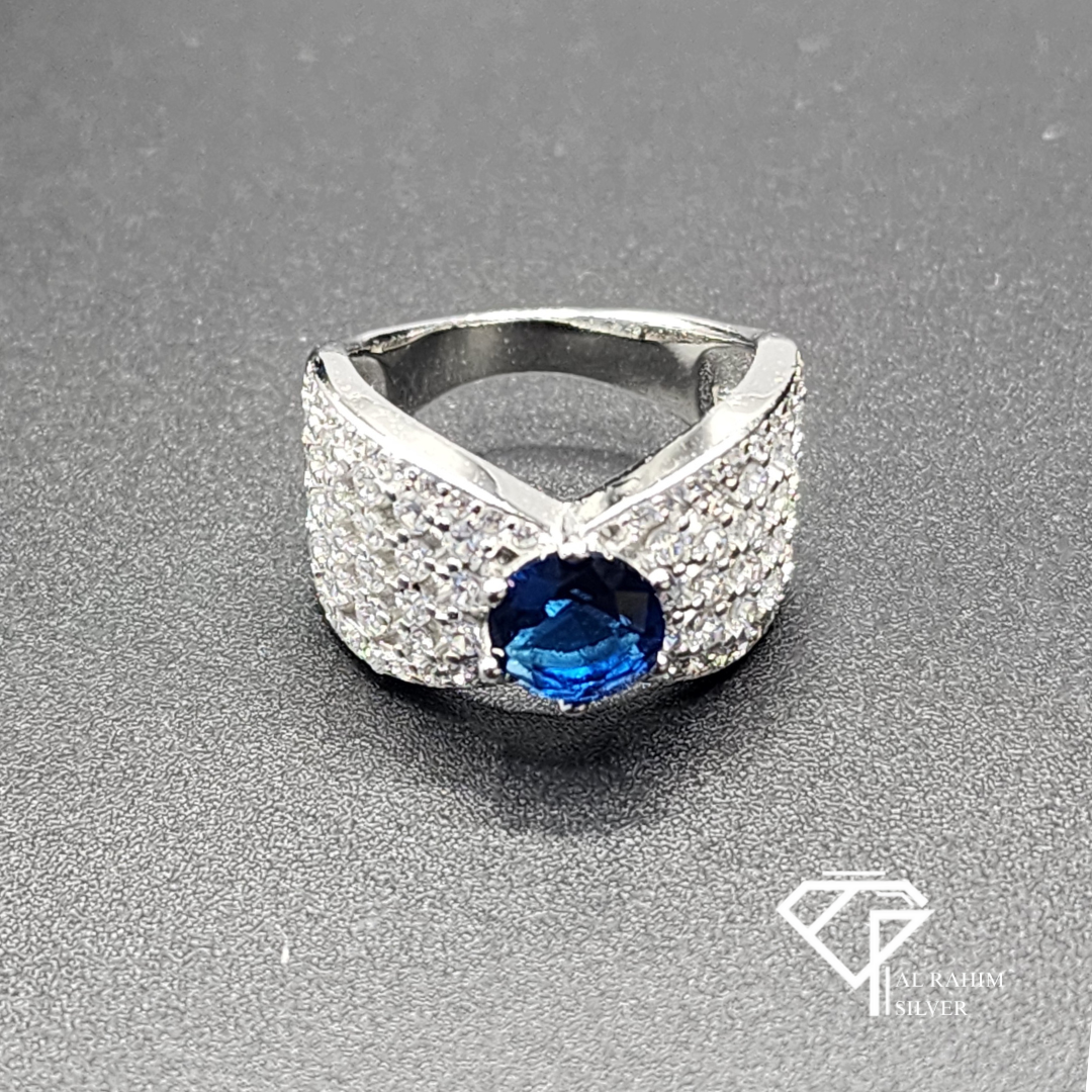 Blue Bow Rhodium Ring โ 6.1g Elegant Charm - Image 5