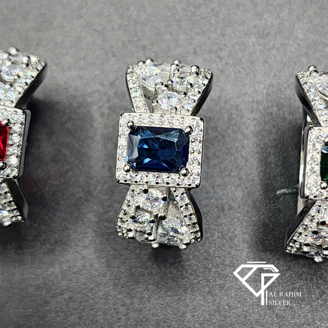 Blue Ribbon Rhodium Ring – 6.2g Graceful Elegance - Image 2