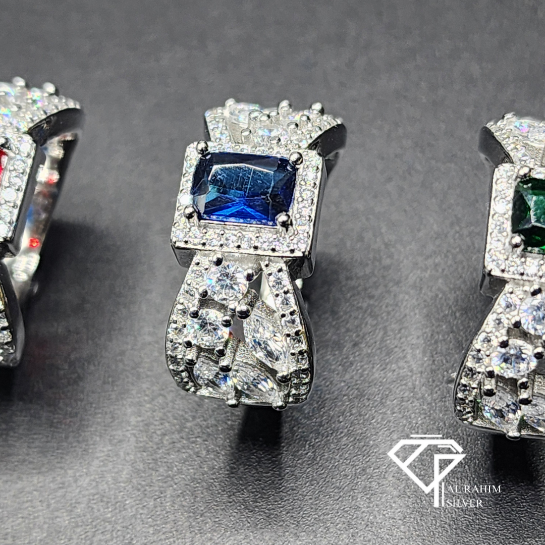 Blue Ribbon Rhodium Ring – 6.2g Graceful Elegance