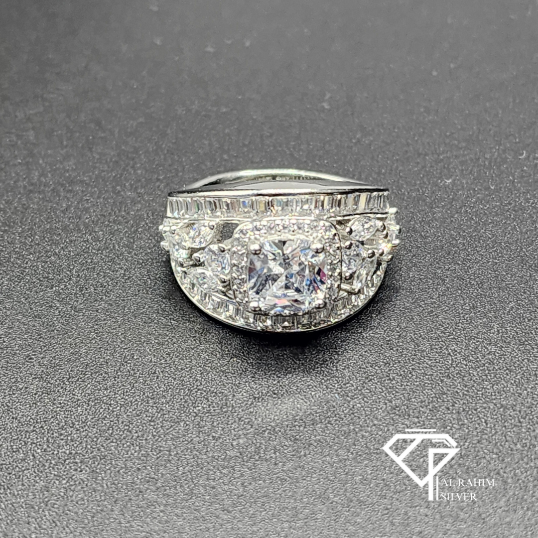 Crystal Crest Rhodium Ring โ 5.9g Regal Charm - Image 2