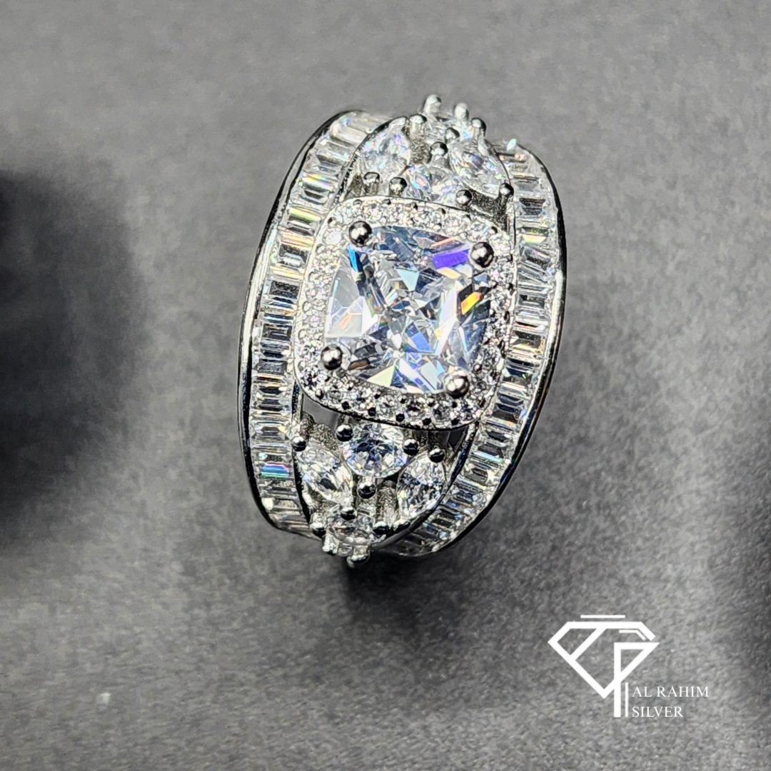 Crystal Crest Rhodium Ring โ 5.9g Regal Charm - Image 6