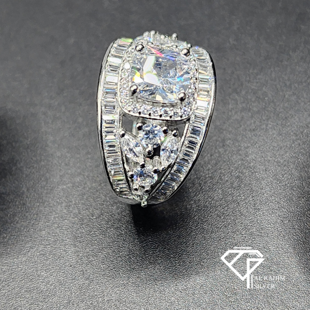 Crystal Crest Rhodium Ring โ 5.9g Regal Charm - Image 5