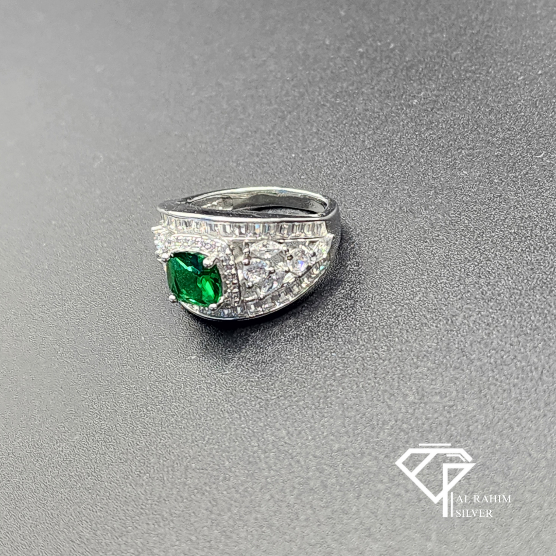 Emerald Crest Rhodium Ring โ 5.9g Regal Charm - Image 3