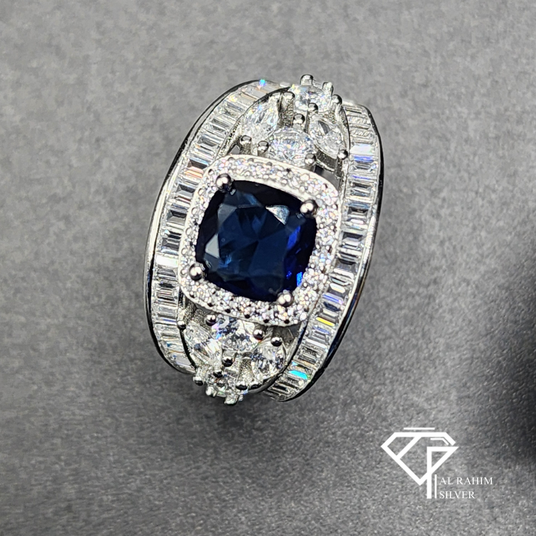 Blue Crest Rhodium Ring โ 5.9g Regal Charm