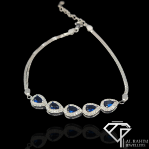 Blue Teardrop Silver Bracelet – 6.7g Classic Elegance