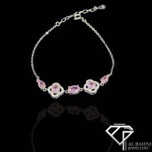 Pink Clover Silver Bracelet – 3.2g Graceful Charm